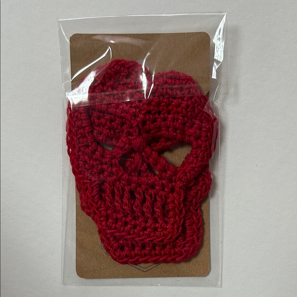 Handcrafted Red Crochet Skull Earrings - Women Jewelry Earrings